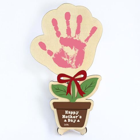 Personalized Flower Pot Handprint Sign - DIY Mothers Day Crafts For Kids, Toddlers - Mothers Day Gifts for Mom, Grandma - Wooden Flower Hand Print Sign - Mother s Day Gift From Kids To Mom, Grandma in Kuwait