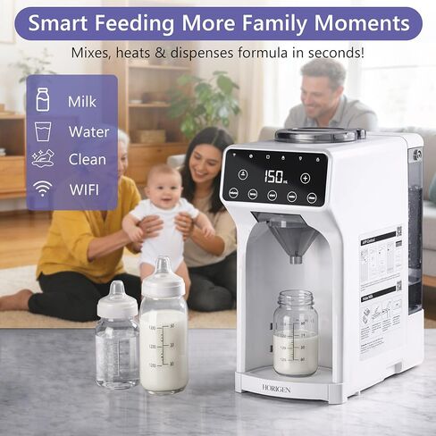 Horigen Baby Formula Dispenser Formula Maker - Advanced WiFi Bottle Maker Formula Machine with Automatic Mix & Clean, Instant Warm Water, Fast Milk Make with Accurate Dispensing & Temperature Control in Kuwait