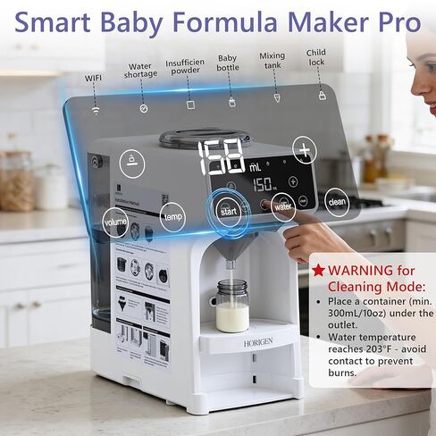 Horigen Baby Formula Dispenser Formula Maker - Advanced WiFi Bottle Maker Formula Machine with Automatic Mix & Clean, Instant Warm Water, Fast Milk Make with Accurate Dispensing & Temperature Control in Kuwait