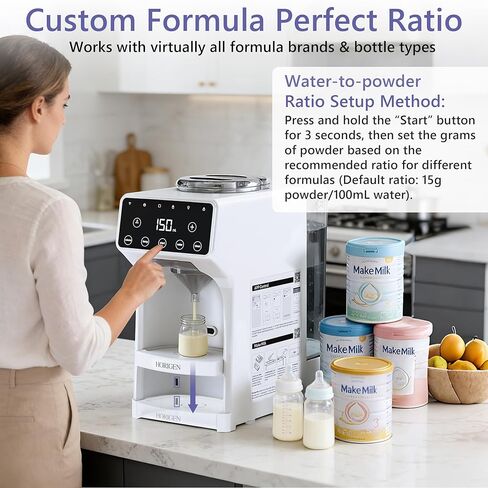 Horigen Baby Formula Dispenser Formula Maker - Advanced WiFi Bottle Maker Formula Machine with Automatic Mix & Clean, Instant Warm Water, Fast Milk Make with Accurate Dispensing & Temperature Control in Kuwait
