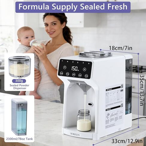 Horigen Baby Formula Dispenser Formula Maker - Advanced WiFi Bottle Maker Formula Machine with Automatic Mix & Clean, Instant Warm Water, Fast Milk Make with Accurate Dispensing & Temperature Control in Kuwait
