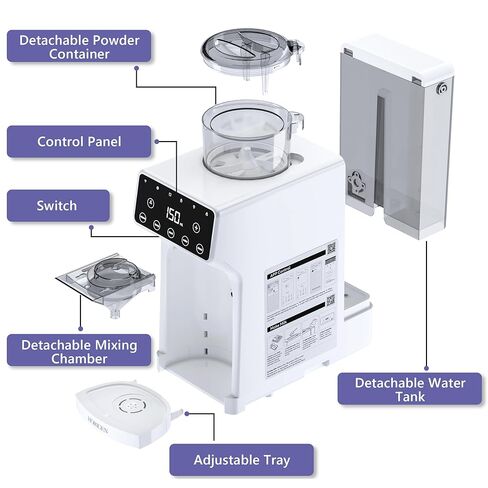 Horigen Baby Formula Dispenser Formula Maker - Advanced WiFi Bottle Maker Formula Machine with Automatic Mix & Clean, Instant Warm Water, Fast Milk Make with Accurate Dispensing & Temperature Control in Kuwait