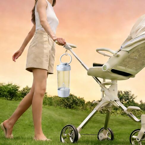 Electric Breast Pitcher, Portable Baby Milk Formula Mixing Pitcher, Automatic Breastmilk Formula Fridge Storage Container Mixer with Wide Mouth, BPA-Free, Made with Tritan, Blue in Kuwait