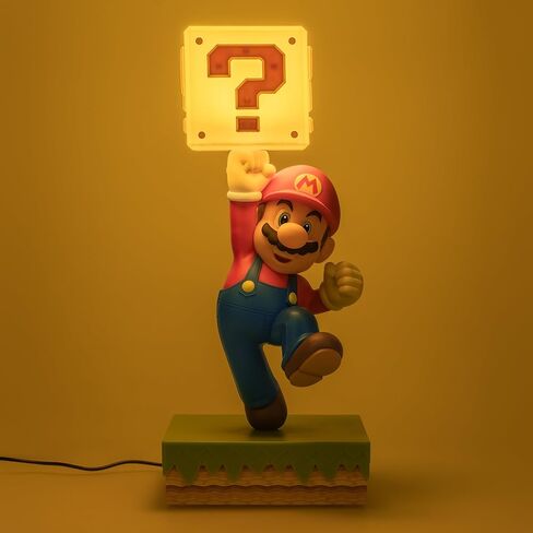 Paladone Super Mario Diorama Light - مصباح يعمل بالضغط مقاس 35 سم مع 3 إعدادات سطوع وصوت رسمي، وغرفة نوم تعمل بمنفذ USB وديكور غرفة الألعاب - هدية نينتندو القابلة للتجميع in Kuwait
