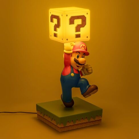 Paladone Super Mario Diorama Light - مصباح يعمل بالضغط مقاس 35 سم مع 3 إعدادات سطوع وصوت رسمي، وغرفة نوم تعمل بمنفذ USB وديكور غرفة الألعاب - هدية نينتندو القابلة للتجميع in Kuwait