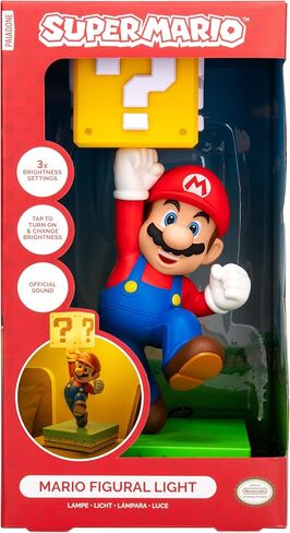 Paladone Super Mario Diorama Light - مصباح يعمل بالضغط مقاس 35 سم مع 3 إعدادات سطوع وصوت رسمي، وغرفة نوم تعمل بمنفذ USB وديكور غرفة الألعاب - هدية نينتندو القابلة للتجميع in Kuwait