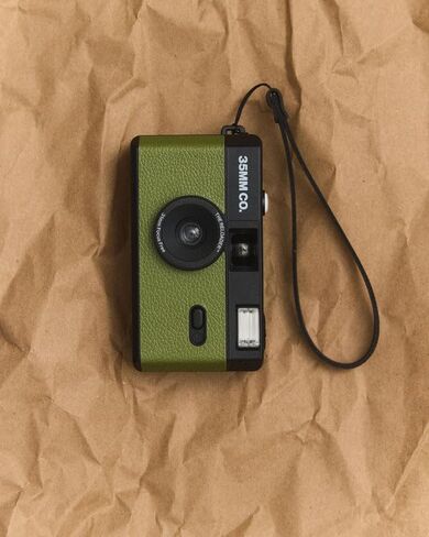 35mm Reusable Film Camera with Flash, Compatible with All 35mm Film, Analog Point & Shoot with Manual Advance & Rewind, Perfect for Travel, Beginners & Everyday Nostalgia - Olive in Kuwait