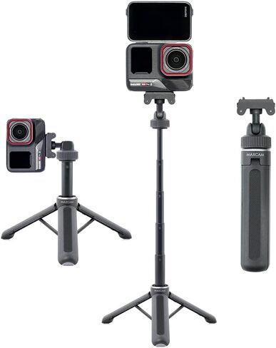 MAXCAM Compatible with Mini Selfie Extension PolePortable Tripod Vlog Desk Stand Accessories for Insta360 Sports Camera Ace Pro 2 1 in Kuwait