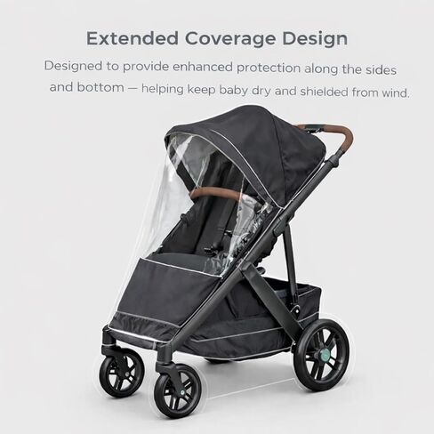 غطاء المطر يناسب عربة الأطفال UPPAbaby Vista/Vista V2/Vista V3/Cruz/Cruz V2 - درع الطقس المقاوم للرياح مع نافذة بسحاب وفتحات تهوية، واقي المطر لعربة الأطفال لجميع المواسم in Kuwait