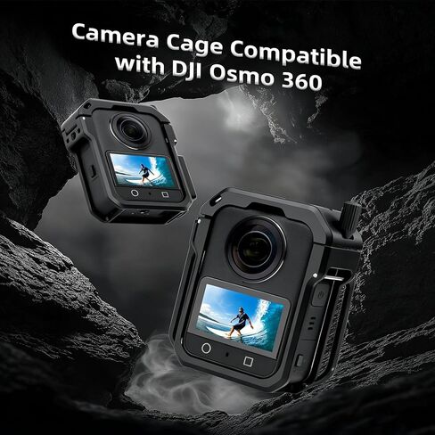 قفص كاميرا من الألومنيوم من YELANGU لـ DJI Osmo 360، إطار واقٍ مع إطلاق سريع، وحذاء بارد وفتحات ملولبة 1/4 بوصة للتصوير متعدد السيناريوهات in Kuwait