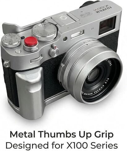 مقبض إبهام معدني لـ Fujifilm X100VI / X100V - مقبض يد بمسند إبهام الحذاء الساخن، ألومنيوم CNC، مضاد للاهتزاز، تحكم محسّن بيد واحدة وثبات التصوير in Kuwait