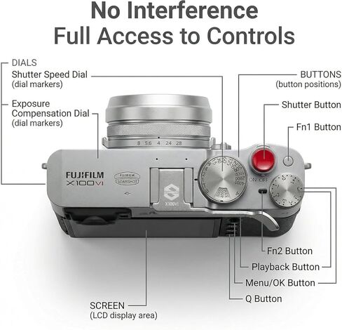 مقبض إبهام معدني لـ Fujifilm X100VI / X100V - مقبض يد بمسند إبهام الحذاء الساخن، ألومنيوم CNC، مضاد للاهتزاز، تحكم محسّن بيد واحدة وثبات التصوير in Kuwait