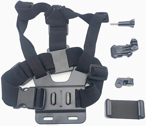 5PCS Mobile Phone Chest Adjustable Strap Mount GoPro Chests, Cell Phone Clips Harness Holder Bracket, Action Camera Chest Strap Holder-Black in Kuwait