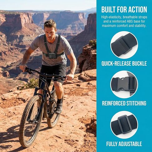 5PCS Mobile Phone Chest Adjustable Strap Mount GoPro Chests, Cell Phone Clips Harness Holder Bracket, Action Camera Chest Strap Holder-Black in Kuwait