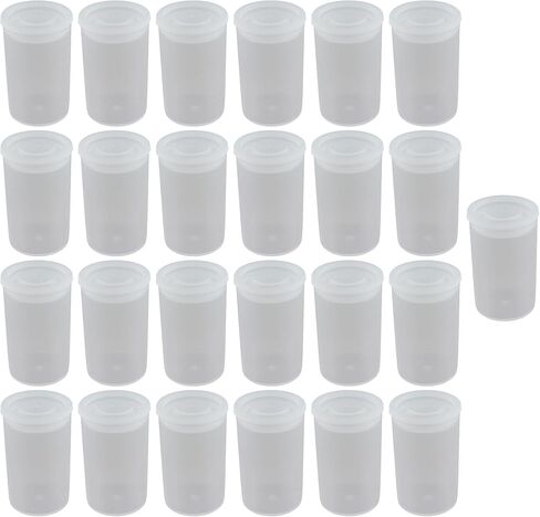 RLECS 25PCS 33x54mm PP Plastic Film Canister Small Item Storage Jar with Lid for Storing Sewing Supplies/Components Mixed Pigments Candy Dispenser in Kuwait