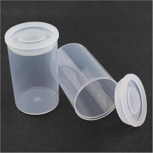 RLECS 25PCS 33x54mm PP Plastic Film Canister Small Item Storage Jar with Lid for Storing Sewing Supplies/Components Mixed Pigments Candy Dispenser in Kuwait