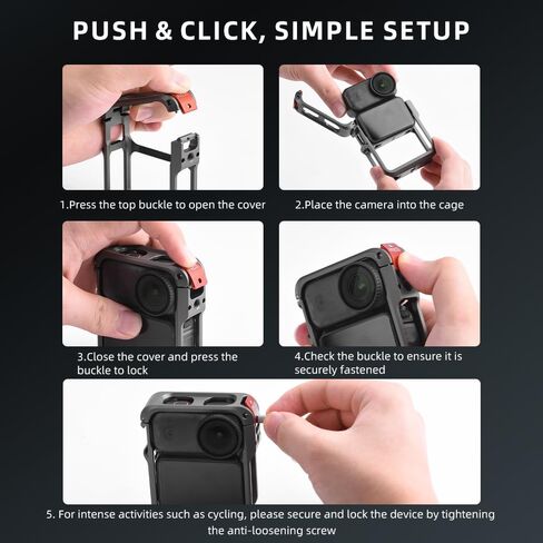 Osmo Nano Metal Cage, Upgrade Aluminum Alloy Protective Frame for DJI OSMO Nano Accessories, with Quick Release Mount Adapter, Cold Shoe and a 1/4"-20 Threaded Hole for Vlog Biking Travel Shooting in Kuwait