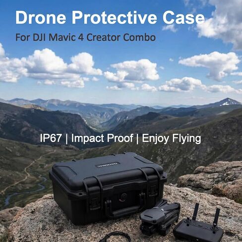 Drone Case for DJI Mavic 4 Creator Combo, IP67 Waterproof Dustproof Shockproof Protective Carrying Hard Case with Precision-Cut Foam, Anti-Fingerprint EVA Surface and High-Density Foam Base in Kuwait