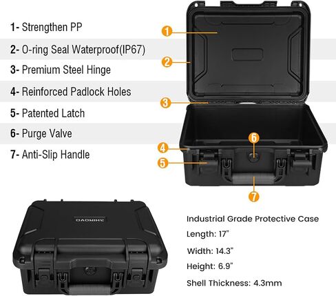 Drone Case for DJI Mavic 4 Creator Combo, IP67 Waterproof Dustproof Shockproof Protective Carrying Hard Case with Precision-Cut Foam, Anti-Fingerprint EVA Surface and High-Density Foam Base in Kuwait