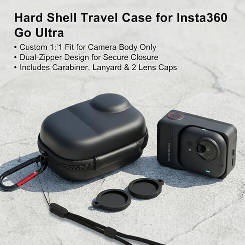 حقيبة حمل لملحقات Insta360 Go Ultra، حقيبة حمل محمولة لملحقات كاميرا Insta360، هيكل EVA مع بطانة مخملية كريستالية، حلقة تسلق، حزام معصم وغطاءين للعدسات للأنشطة الخارجية in Kuwait