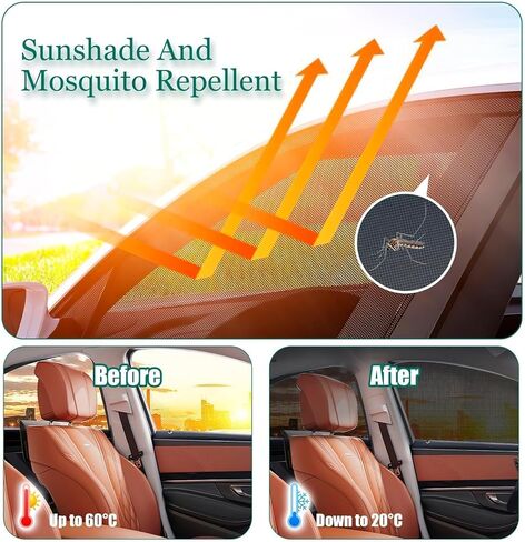 4 Pcs Sun Shade Blocking Mosquito Net for Chevy Equinox EV 2024 2025, Elastic Mesh Sunshades Front and Rear Windows Mosquito Net in Kuwait