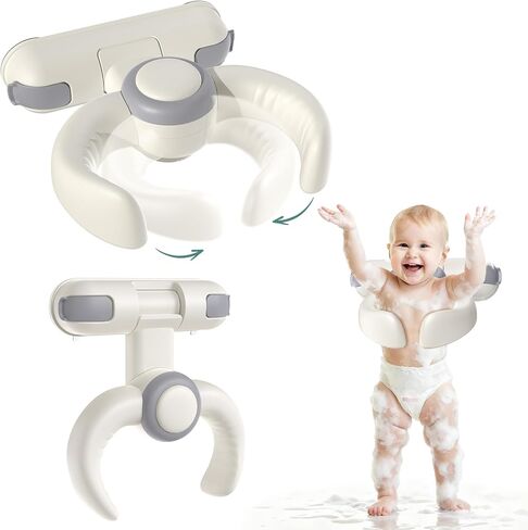 Baby Bath Stand-Baby Shower Stand Duck with Strong Suction Cups. Foldable Adjustable Bath Support for Infants Toddlers 8-36 Months, Babies Shower Gifts Soporte para Bañera de Bebé Toddler Bath Helper in Saudi Arabia