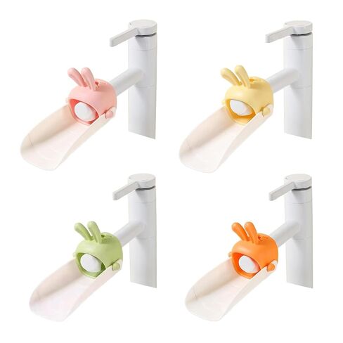 4pcs Cute Cartoon Faucet Expander Children's Rabbit U-Shaped Widening Faucet Expander Bathroom Kitchen Faucet Splash Proof Sink (Pink/Orange/Yellow/Green) in Kuwait