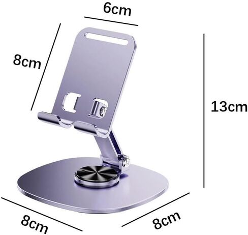 360° Rotating Phone Holder for Desk - Portable & Foldable Cell Phone Stand, Adjustable Tablet Stand for All Mobile Phones (Grey) in Saudi Arabia