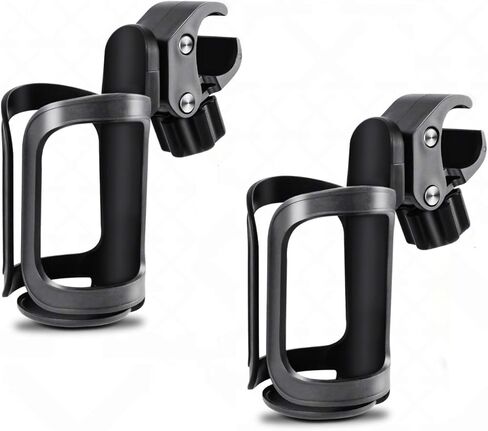 Universal 360° Rotating Cup Holder, 2-Pack - Fits for Boat, Pontoon, Stroller and Bike - Features Elastic Grip, Tool-Free Installation ，Securely Holds 20oz to 40oz Drinkware for Outdoor Activities in Kuwait
