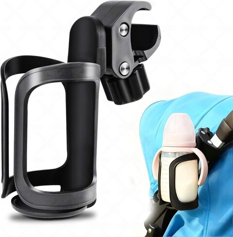 Universal 360° Rotating Cup Holder, 2-Pack - Fits for Boat, Pontoon, Stroller and Bike - Features Elastic Grip, Tool-Free Installation ，Securely Holds 20oz to 40oz Drinkware for Outdoor Activities in Kuwait