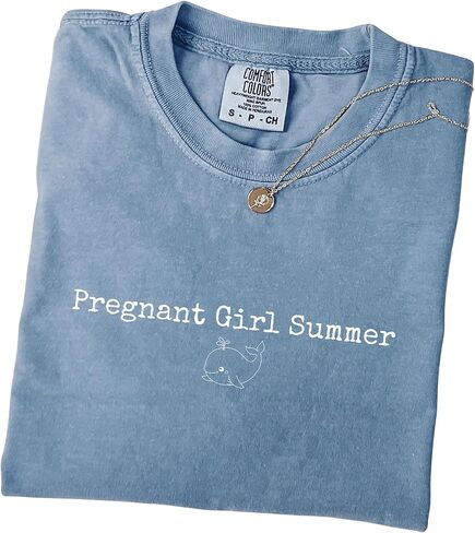 Pregnant Girl Summer Shirt – Maternity Beach Tee with Whale – Cute Summer Pregnancy T-Shirt – Blue Jean Baby Announcement Shirt in Kuwait