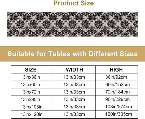 Brown Leopard Print Table Runner,Cheetah Animal Tiger Skin Pattern Art Kitchen Dining Table Decoration for Home Party Decor Table Runners 13x36in in Saudi Arabia