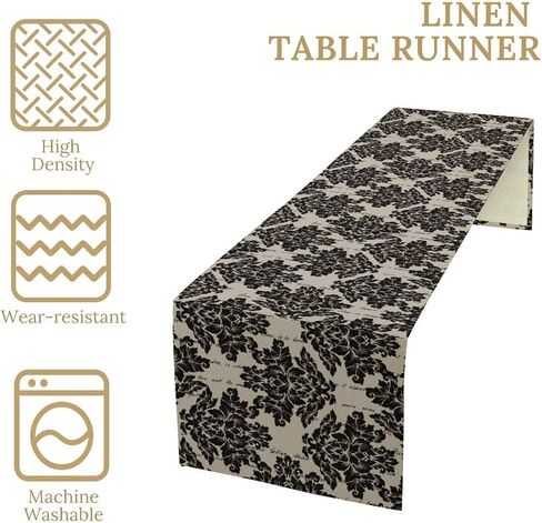Brown Leopard Print Table Runner,Cheetah Animal Tiger Skin Pattern Art Kitchen Dining Table Decoration for Home Party Decor Table Runners 13x36in in Saudi Arabia