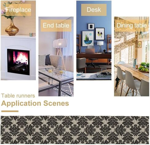 Brown Leopard Print Table Runner,Cheetah Animal Tiger Skin Pattern Art Kitchen Dining Table Decoration for Home Party Decor Table Runners 13x36in in Saudi Arabia