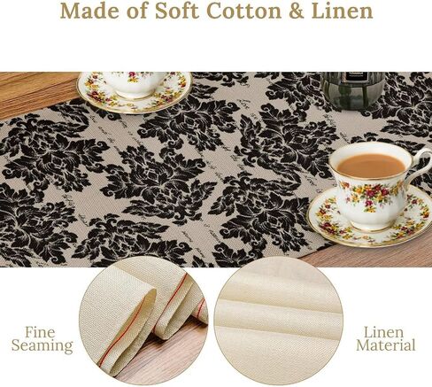 Brown Leopard Print Table Runner,Cheetah Animal Tiger Skin Pattern Art Kitchen Dining Table Decoration for Home Party Decor Table Runners 13x36in in Saudi Arabia
