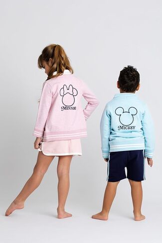 monica + andy Toddler Organic French Terry Cardigan, Disney Mickey Mouse Light Blue Heather, 4T in Kuwait