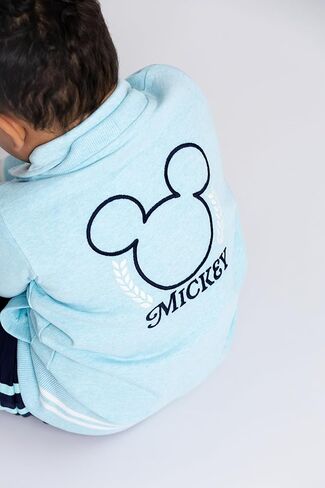 monica + andy Toddler Organic French Terry Cardigan, Disney Mickey Mouse Light Blue Heather, 4T in Kuwait