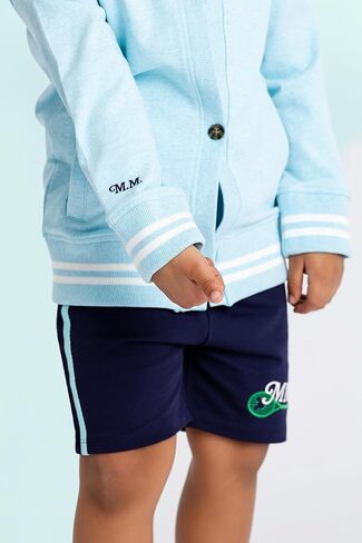 monica + andy Toddler Organic French Terry Cardigan, Disney Mickey Mouse Light Blue Heather, 4T in Kuwait