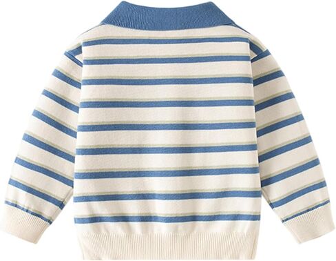 Toddler Baby Boy Striped Knit Sweater Fall Shirt Pullover Long Sleeve Knitted Sweatshirt in Kuwait