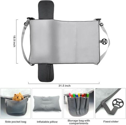 Toddler Airplane Bed, Portable Airplane Seat Extender Travel Bed for Kids, Soft Baby Plane Travel Essentials for Flying, Toddlers Long Flight Must Haves Footrest (Include Inflatable Pillow) in Kuwait