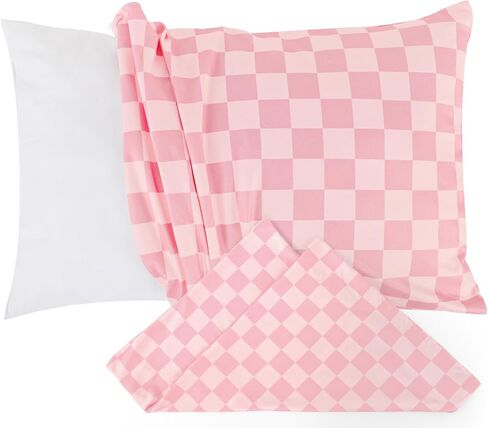 Toddler Pillowcase 2 Pack for Girls, Kid Pillowcase with Envelope Closure, Toddler Pillow Cover for 12"x16" 13"x18" 12"x20" 14"x20" Soft and Breathable Travel Pillowcase, Pink Bow in Kuwait