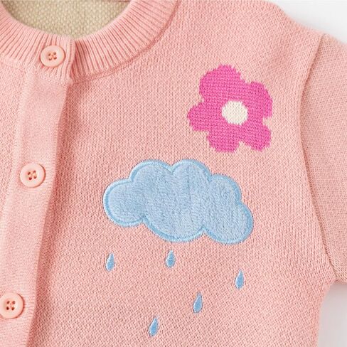 Cute Baby Girls Hearts Knit Cardigan Sweater, Toddler Loose Long Sleeve Shirts Warm Tops for Fall Winter Love Design in Kuwait