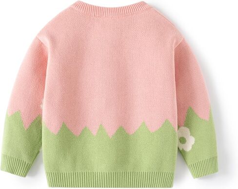 Cute Baby Girls Hearts Knit Cardigan Sweater, Toddler Loose Long Sleeve Shirts Warm Tops for Fall Winter Love Design in Kuwait