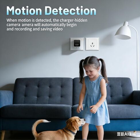 Hidden Spy Camera, USB Charger Camera, 1080P HD, WiFi, Motion Detection, Indoor Home Security Nanny Cam, Black, AC Powered in Kuwait