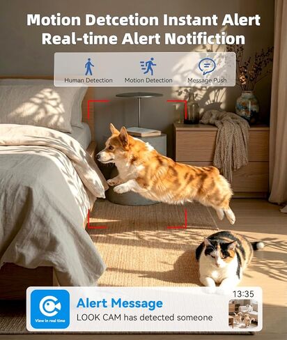 Wireless WiFi Indoor Security Camera with Clock for Home with App Control, Motion Detection, 150° Outdoor Camera with Night Vision & Loop Recording for Office/Shop/Pet/Garage,User-Friendly in Saudi Arabia