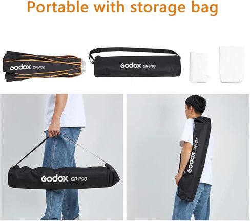 GODOX QR-P90 35.4 بوصة/90 سم سوفت بوكس ​​مكافئ عميق، صندوق تثبيت بوينز سريع الإعداد مع موزعات/شبكة قرص العسل لأضواء الفيديو الفوتوغرافية الشخصية SL-60 AD600BM SK400II VL150 UL150 SL150II in Kuwait