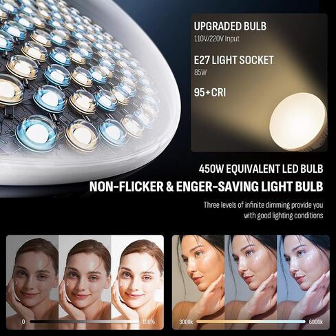مجموعة إضاءة التصوير الفوتوغرافي من NiceVeedi Softbox مقاس 20 بوصة × 28 بوصة 85 وات 3000K-6000K E27 LED طقم إضاءة Softbox مع ذراع بوم وحامل ثلاثي القوائم 91 بوصة، وأضواء الاستوديو العلوية للتصوير الفوتوغرافي/البث المباشر/الصورة in Kuwait