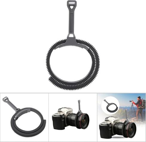 Professional Plastic Durable Adjustable Zoom, Follow Focus Handle Lever with Gear, Video Photography Lever for DSLR Camera, Black Gray Blue 1PCS (Gray) in Kuwait