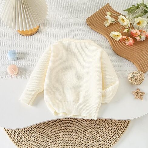 Toddler Girl Cardigan - Cute Bow Knit Long Sleeve Crewneck Cropped Sweater, 2-7 Years Outwear in Saudi Arabia