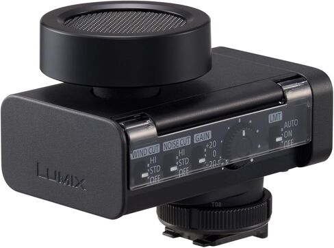 ميكروفون البندقية الرقمي LUMIX من باناسونيك؛ تعويم 32 بت، 6 أوضاع اتجاهية، إلغاء متقدم للرياح، حامل صدمات عائم، إعداد بدون كابل Hot-Shoe، ميكروفون خفيف الوزن للكاميرا - DMW-DMS1 in Kuwait